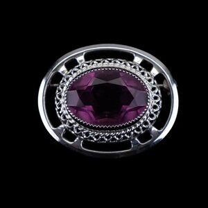 GORGEOUS Sterling Silver and Amethyst Edwardian Style Brooch Pin by Danecraft